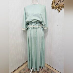 Vintage Toni Todd Mint Green Maxi Dress M